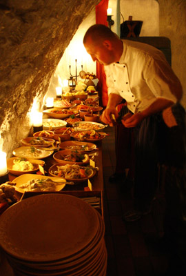 Julbord dukning p&aring; K&auml;llaren Stralsund